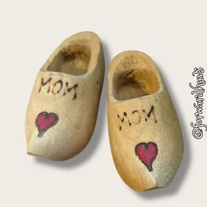 Bundle Sale 3 for $15 |  Vintage Handmade Wooden Shoes - Dated 1979